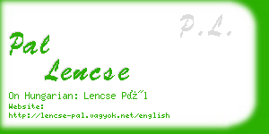 pal lencse business card